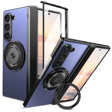 Imagem de HOULEE Capa para Samsung Galaxy Z Fold 6 com protetor de tela e proteção de dobradiça e suporte de metal anel, capa de telefone resistente a quedas de grau militar resistente para Galaxy Z Fold 6