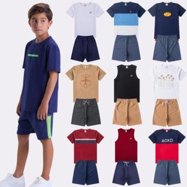 Imagem de Kit Sortido 6 Peças de Roupas Infantis Menino Verão- 3 Camisetas + 3 S