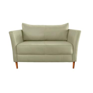 Imagem de Sofá 2 Lugares Namoradeira Base de Madeira Alícia Couro Fendi - D'Rossi