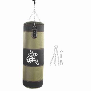 Imagem de Saco de pancadas pesado vazio para adultos, design sem enchimento, inclui corrente e giro giratório de 360 graus, ideal para treinamento de boxe, artes marciais, aprimoramento da aptidão e habilidades