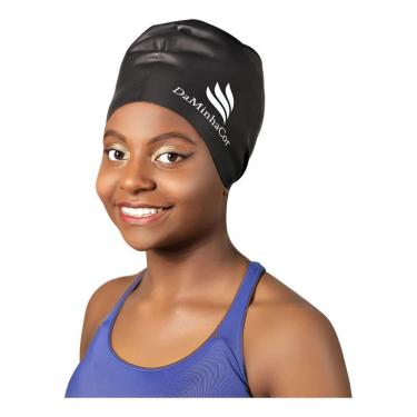 Imagem de Touca De Natação Hidroginástica Banho Cabelo Volu Preto