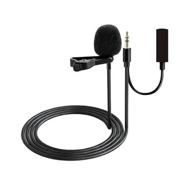 Imagem de Microfone lapela clipe de lapela com cabo de 1,5 m para laptop, computador, PC, conferências, entrevistas, canto online, Skype, MSN, gravação de áudio e vídeo