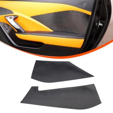 Imagem de Aotumcer Decalque anti-chute para painel de porta compatível com Chevy Corvette C7 2014-2019 acessórios estilo fibra de carbono adesivo de acabamento de painel de porta de carro anti-chute