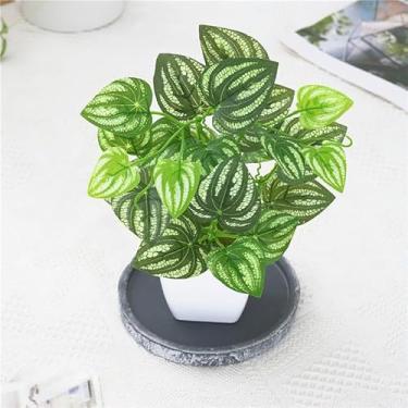 Imagem de Pacotes de folhas artificiais - hera falsa realista para decoração de parede, cerca, varanda e arranjos verticais de jardim (folhas de melancia)