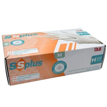 Imagem de Luva latex "m" com pó c/100 - ssplus - SS PLUS