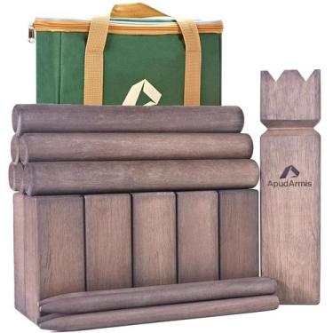 Imagem de Conjunto de jogos Apudarmis Kubb Yard, bolsa de transporte de borracha
