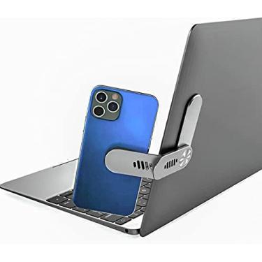 Imagem de Suporte magnético de tela dupla para laptop, suporte ajustável, clipe de montagem lateral dobrável, fino, portátil, 3 em 1, suporte multifuncional para laptop