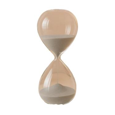 Imagem de Ampulheta Decorativa Vidro Luxo | Relógio de Areia 15/5/30 Min Vidro Resistente Escritório e Sala(AREIA CINZA LISA 15 MINUTOS)