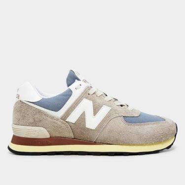 Imagem de Tênis New Balance 574 V2 Unissex, Bege, Marinho, 36
