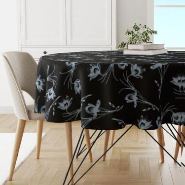 Imagem de Toalha Mesa Plástica Térmica Cs Tulipa Pt 4 lugares Redonda - IDEALIZA