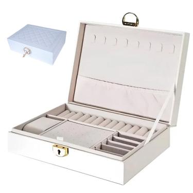 Imagem de Porta Joia Brinco Anel Pulseira Cordao Relogio Estojo Caixa Organizaçao Mesa Penteadeira Resistente Estiloso