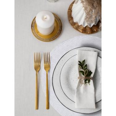 Imagem de Jogo Americano 4 Unidades Redondo Jantar para Mesa Posta, Descanso de Prato(Branco)