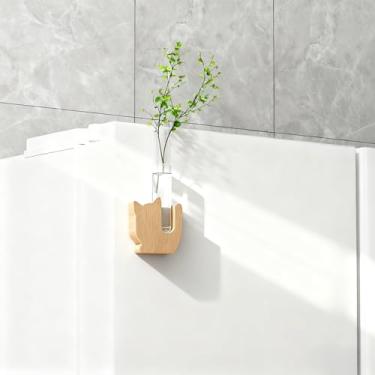 Imagem de Vaso magnético para geladeira com base adorável para cães, suporte de plantas com design de tubo de ensaio para ervas e flores hidropônicas, acessório decorativo de geladeira para cozinha e casa