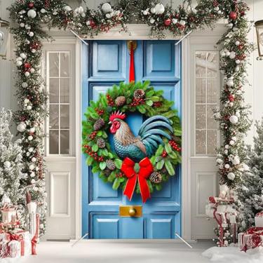 Imagem de BlissYard Capa para porta de Páscoa, 89 x 188 cm, guirlanda de cruz religiosa, lírios brancos, vegetação, primavera, decoração de casa, férias cristãs, sazonais, decoração de entrada de boas-vindas