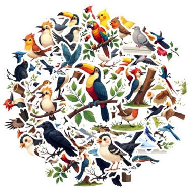 Imagem de 50 peças, pássaros, natureza, vida selvagem, professor, recompensa, adesivos, brinquedo, aviário, para celular, laptop, scrapbook, bicicleta, guitarra, faça você mesmo, skate, laptop, bagagem