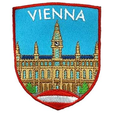 Imagem de Emblema bordado Vienna Áustria (7,6 cm) Emblema de lembrança de viagem na Europa perfeito para jaquetas, chapéus, mochilas, camisas, bonés, adesivos de presente DIY