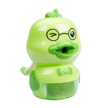 Imagem de GZBABY Apontador de lápis manual, manivela, formato de pato fofo (verde)