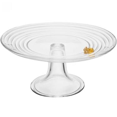 Imagem de Prato Para Bolo Com Pé Lyor Little Bee 19x19x10cm Cristal