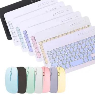Imagem de Teclado E Mouse Wireless Rosa Para Home Office Organizado - GBG STORE
