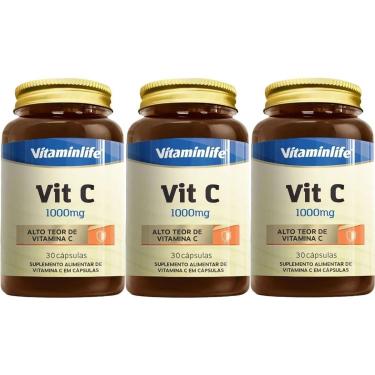 Imagem de Kit 3X Vit C 1000mg - 30 Cápsulas - VitaminLife-Masculino