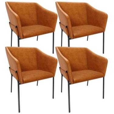 Imagem de Kit 4 Cadeiras Para Sala De Jantar Estar Living Olívia L02 material si