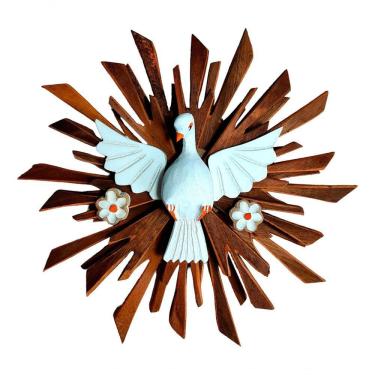 Imagem de Divino Espirito Santo Resplendor Artesanal Madeira Maciça
