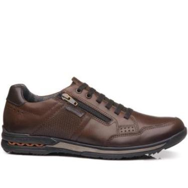Imagem de Sapatênis Pegada Masculino em Couro Pinhão 114861-01-Masculino