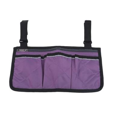 Imagem de Kokiya Bolsa lateral para cadeira, estojo para apoio de braço, bolsa prática para guardar acessórios de cadeira, ideal para idosos, andadores e bicicletas, Roxo