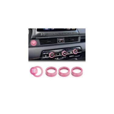 Imagem de DvlynAuroa Para Honda Passport Accessories 2026, kit de capa de botão de acabamento de liga de alumínio com 5 peças - arranque e ar condicionado (rosa)