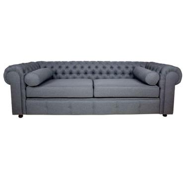 Imagem de Sofá Chesterfield 03 Lugares 2.30 Cm Cor Cinza Roma 014 Jr