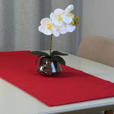 Imagem de Caminho de Mesa em Oxford, 100% Poliéster, 130 x 40 cm, Decorativo, Resistente, Fácil Manutenção (Vermelho)