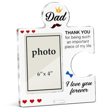 Imagem de Porta-retratos para papai, presente de aniversário de pai da filha, filho, presente de Natal de Ação de Graças do Pai, presente de Natal para pai, peça de quebra-cabeça de acrílico, molduras para