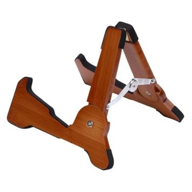Imagem de RiToEasysports Suporte de Guitarra Dobrável A-Frame Sólido Bambusoideae Rack de Guitarra Com Estofamento de EVA Suporte Universal para Acústica Baixo Elétrico Violoncelo Ukulele Home Studio Stage Touring