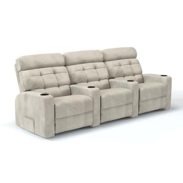 Imagem de  Sofá 3 Lugares Reclinável Manual Linha Cinema Em Bouclé