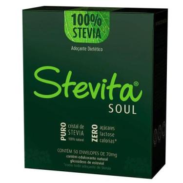 Imagem de Adoçante Dietético de Stevia Vegano Stevita 50 Sachês