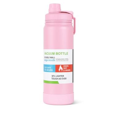 Imagem de Garrafa Térmica de Água Inox 800ml com Alça e Bico Esportivo, Resistente, Portátil e Ideal para Academia, Viagens e Uso Diário (Rosa)
