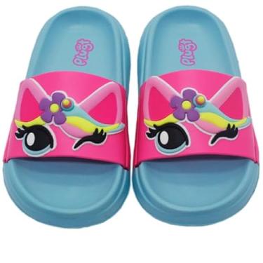 Imagem de Chinelo Slide Unicórnio Infantil Menina Original Nuvem Plugt Floquinho Antiderrapante Confortável (Pink Flour, BR, Criança de 4 a 8 anos, Faixa Numérico, 25, 26)