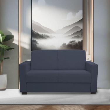 Imagem de Sofá 3 Lugares Confortável 1,60m Livia Isa Estofados Azul Marinho