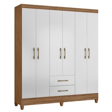Imagem de Guarda Roupa Casal Panamá 6 Portas E 2 Gavetas /branco - Moval