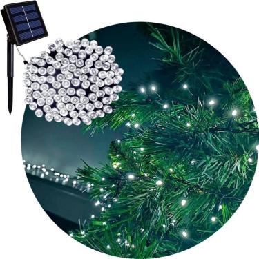 Imagem de Pisca Cordão Varal Solar Natal 100 Lâmpadas Leds Branco 8m