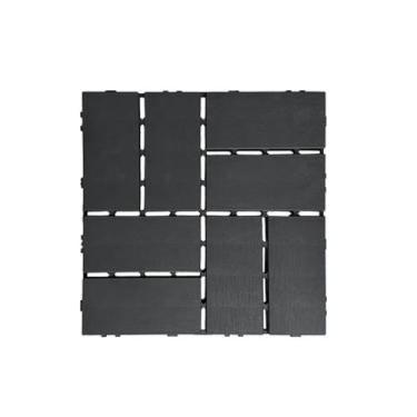 Imagem de Azulejos de convés interligados de plástico, 30,5 cm x 30,5 cm à prova d'água para piso composto externo para varanda piscina varanda quintal cinza B 20 peças