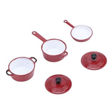 Imagem de Asixxsix Acessórios de Cozinha para Casa de Bonecas Em Miniatura, Conjunto de Cozinha Em Miniatura para Casa de Bonecas, Mini Panelas e Frigideiras de Metal Com Revestimento de Esmalte
