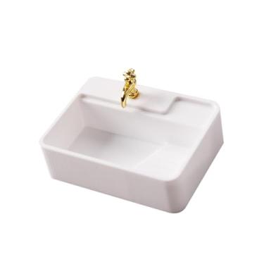 Imagem de harayaa Miniatura de lavatório para casa de bonecas em escala 1:12, acessório decorativo para artesanato, faça você mesmo, modelo de mobiliário para cena de, 5x3.5x1.5cm