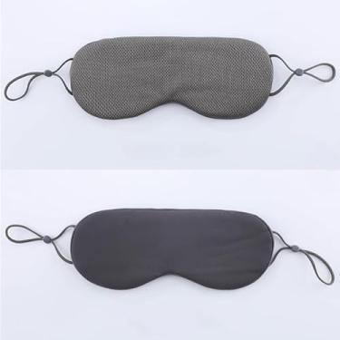 Imagem de Máscara de dormir blecaute dupla face para mulheres no outono e inverno, leve e sem pressão, estilo de orelha pendurada nos olhos, a máscara de olho é fresca de um lado e quente do outro lado (cinza)