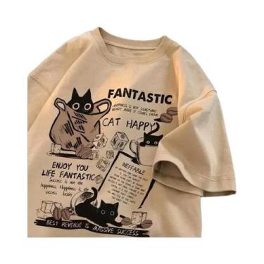 Imagem de Camiseta Unissex Oversized plus Size Com Estampa De Desenho Animado Es