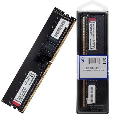 Imagem de Memória Ram Desktop DDR4 4GB 2666MHz Kingston KVR26N19S8/4 - Preta