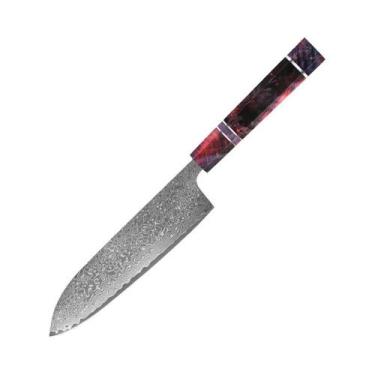 Imagem de Conjunto De Facas De Chef Japonesas Em Aço Damasco VG10 Santoku Nakiri