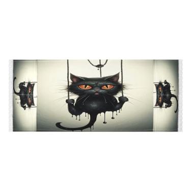 Imagem de Wassud Capas de lavadora e secadora de gatos de Halloween, protetor de lavadora com sacos de armazenamento, capa de geladeira à prova de poeira com bolsos para lavanderia doméstica, cozinha, 120 x 55