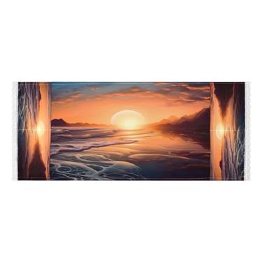 Imagem de Wassud Capas de lavadora e secadora Sunrise, protetor de lavadora com sacos de armazenamento, capa de geladeira à prova de poeira com bolsos para lavanderia doméstica, cozinha, 120 x 55 cm