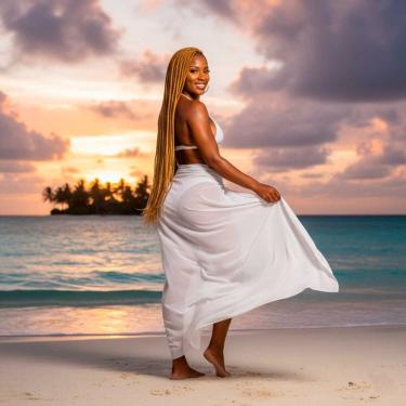 Imagem de Canga/Pareô Praia e Piscina Branca 1,00x1,50m - Fera Print